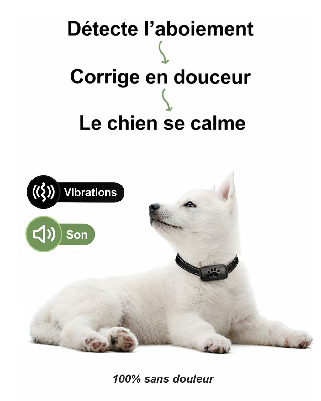 Pet Dog anti Barking Device USB Rechargeable Dogs Training Collar Ultrasonic Stop Barking Vibration anti Bark Collar